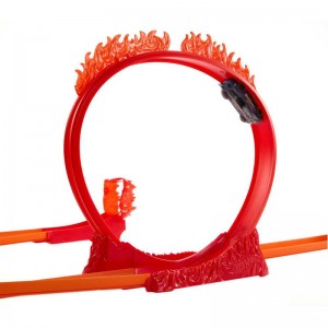 Pista 4-em-1 Mattel Hot Wheels Track Builder - Conjunto Flame Stunt